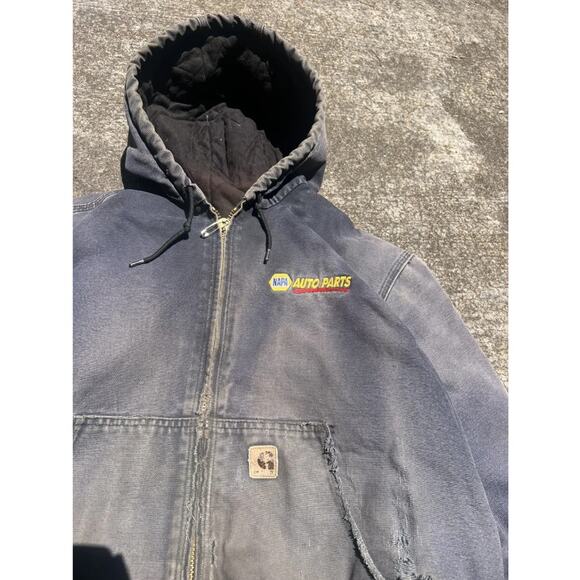 Carhartt J130 Navy Jacket Size Large Authentic Workwear Heavy Duty Insulated - Picture 2 of 8